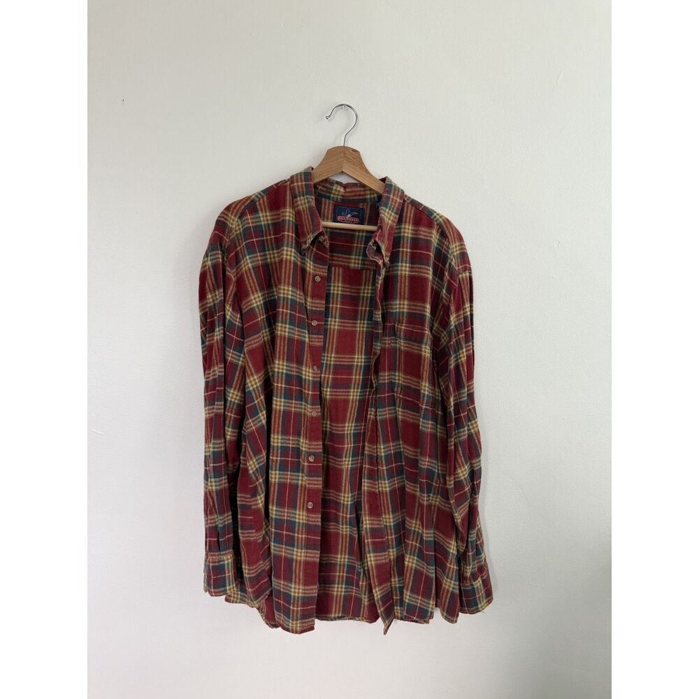 Vintage Backpacker Sportswear Flannel - Red Plaid - Cotton - XXL